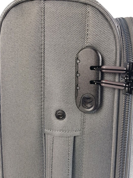 Diplomat Small The London Collection Cabin Fabric Grey Suitcase With 2 Wheels Height 55cm