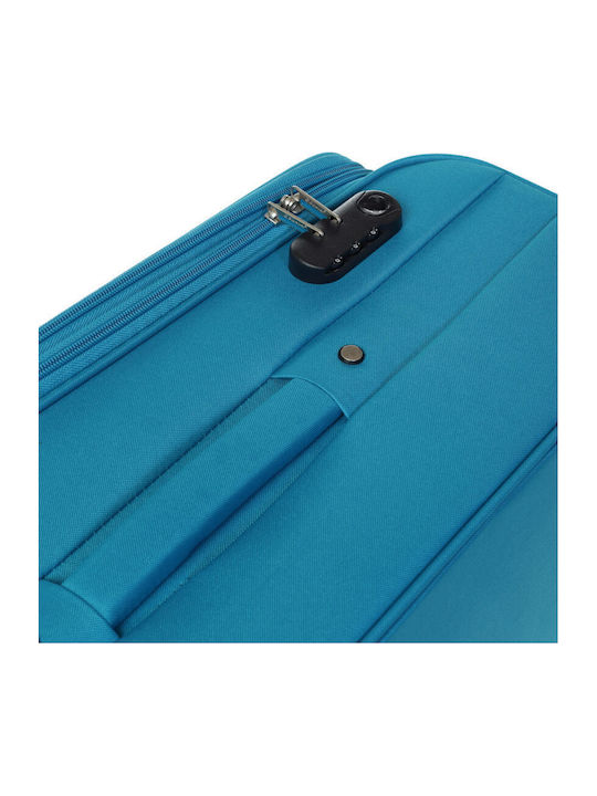 Diplomat Small The Quattre Collection Cabin Fabric Turquoise Suitcase With 4 Wheels Height 55cm
