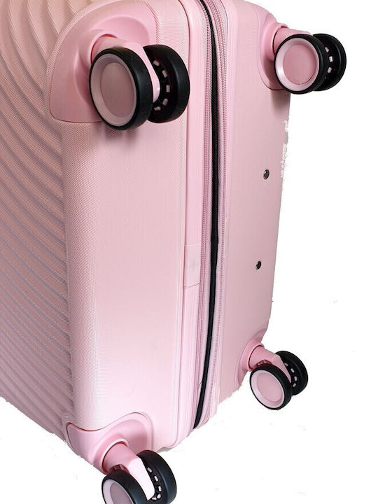 Forecast LSDQ-04 Medium Hard Pink Suitcase With 4 Wheels Height 65cm