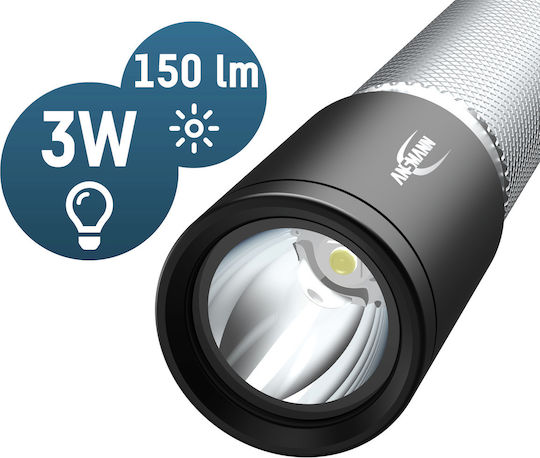 Ansmann Flashlight LED IPX4 with Maximum Brightness 14lm Silver