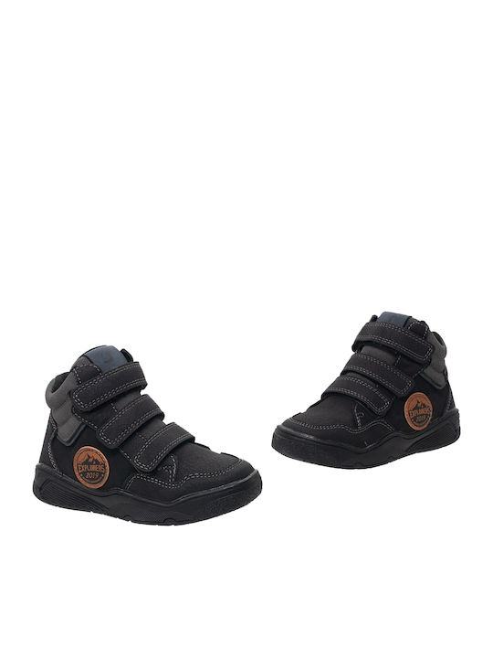 Παιδικά Sneakers High με Σκρατς Μαύρα