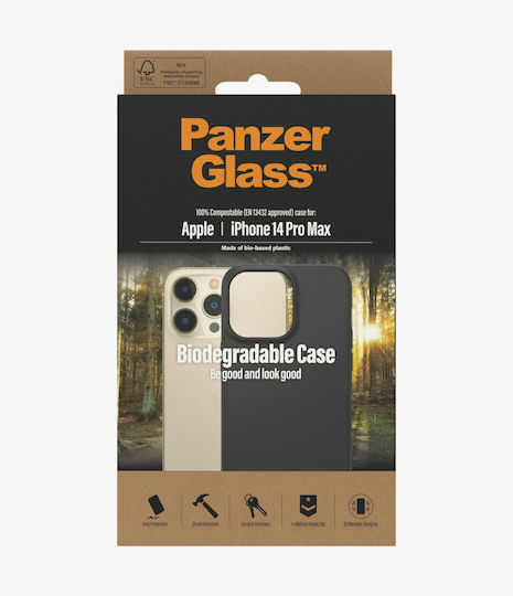 PanzerGlass Biodegradable Back Cover Tempered Glass Black (iPhone 14 Pro Max)