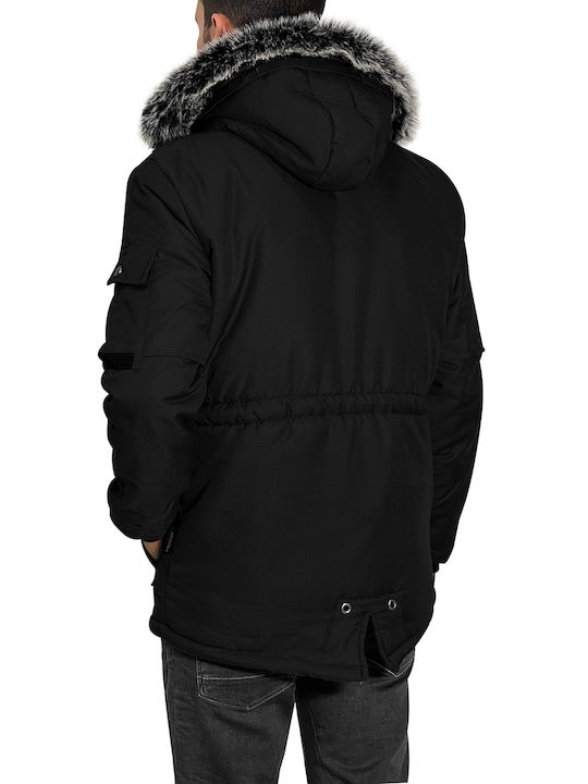 3Guys Lancelot Men's Winter Parka Jacket Black