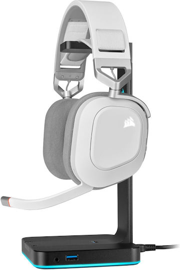 Corsair HS80 RGB Wireless Over Ear Gaming Headset με σύνδεση USB Λευκό