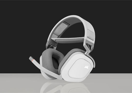 Corsair HS80 RGB Wireless Over Ear Gaming Headset με σύνδεση USB Λευκό