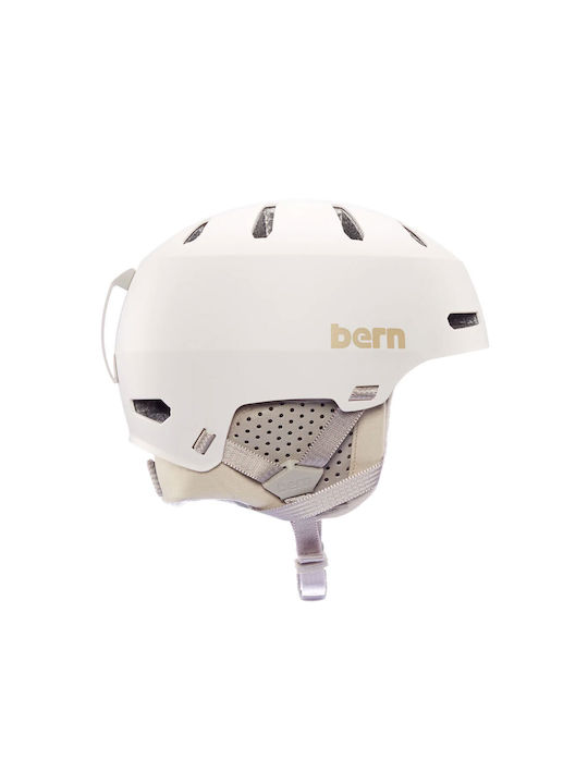 Bern Macon 2.0 Ski & Snowboard Helm Matte White/Gray Liner