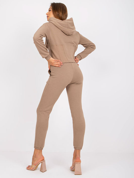 Ex Moda Damen-Sweatpants-Set Beige