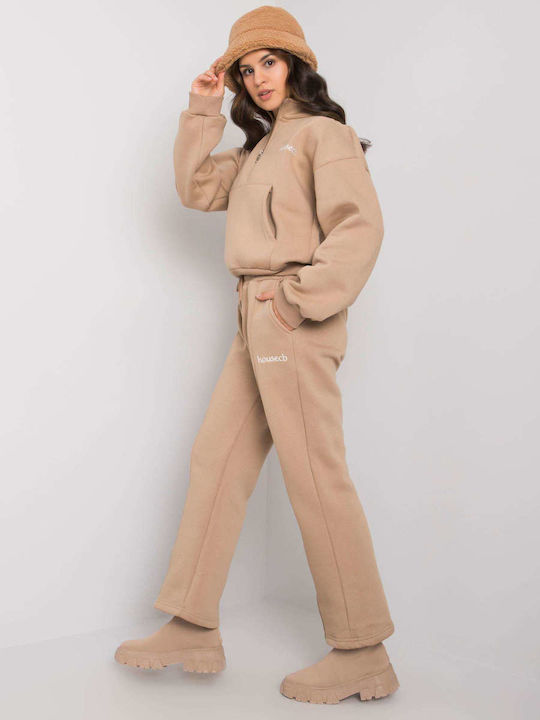 Ex Moda Damen-Sweatpants-Set Beige