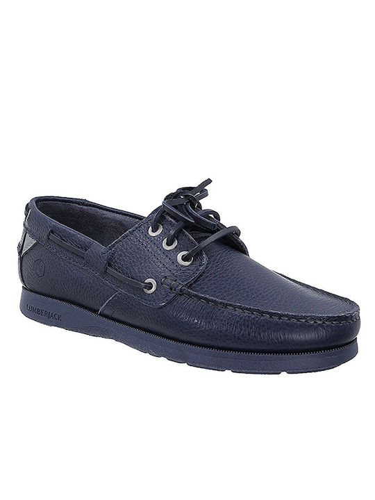 Lumberjack Nathan Men's Leather Moccasins Blue SME0802-001 B13-CC001