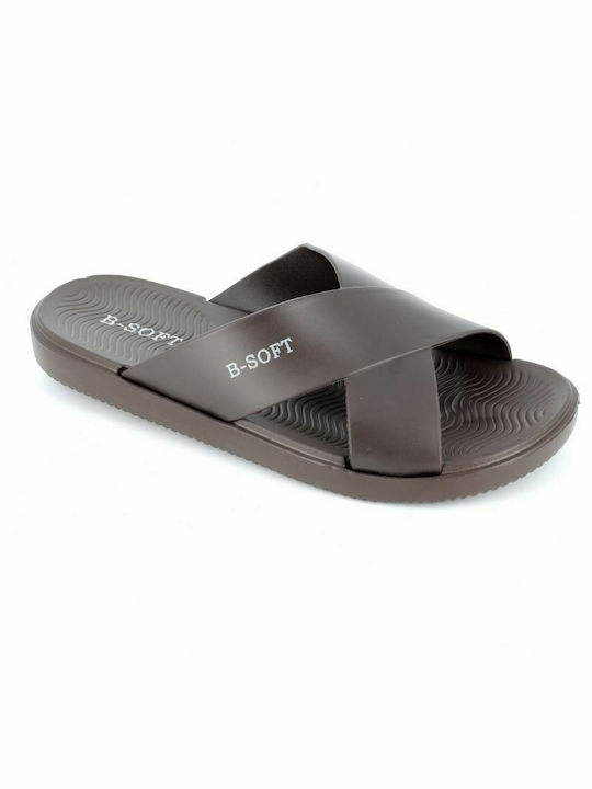 B-Soft Men's Slides Brown