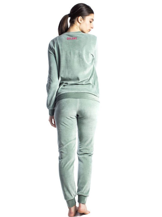 Dreams by Joyce Winter Women's Pyjama Set Cotton Green