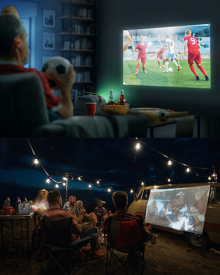 BlitzWolf V2 Mini Projector DLP Full HD Λάμπας LED με Wi-Fi και Ενσωματωμένα Ηχεία POAS794874