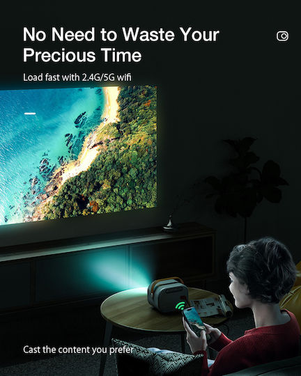 BlitzWolf V2 Mini Projector DLP Full HD Λάμπας LED με Wi-Fi και Ενσωματωμένα Ηχεία POAS794874