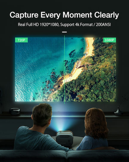 BlitzWolf V2 Mini Projector DLP Full HD Λάμπας LED με Wi-Fi και Ενσωματωμένα Ηχεία POAS794874