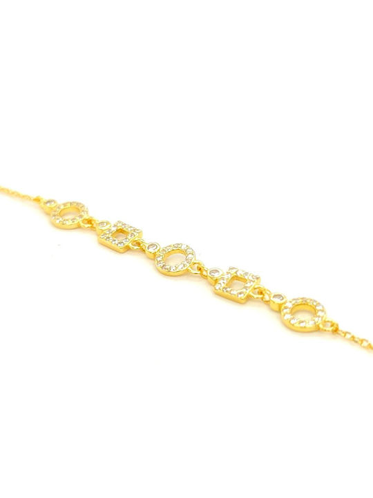 Women's gold plated bracelet with cubic zirconia - silver (925°)