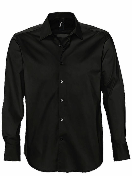 Brighton Long-sleeved Cotton Shirt Black