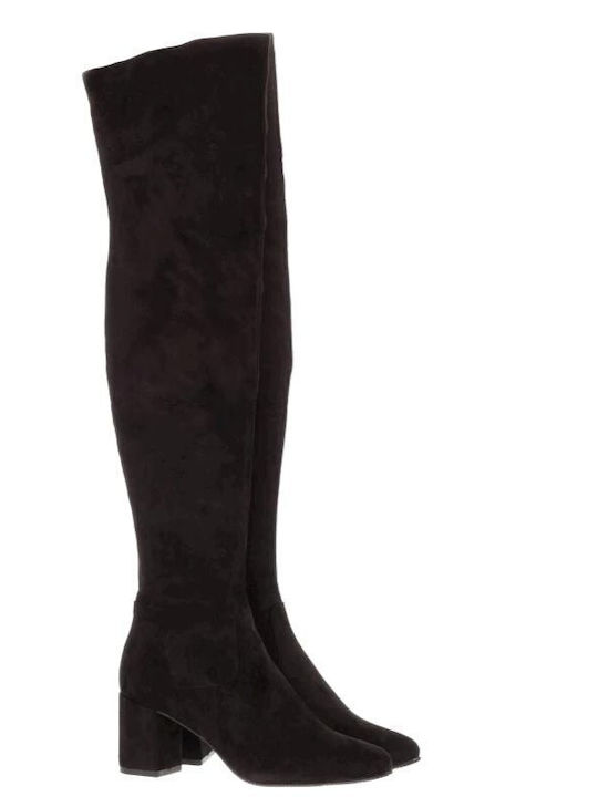 Fardoulis Suede Over the Knee Women's Boots 1928 Black