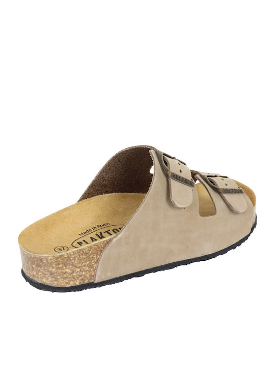 Leather Women's Anatomic Sandals Taupe Nobuck