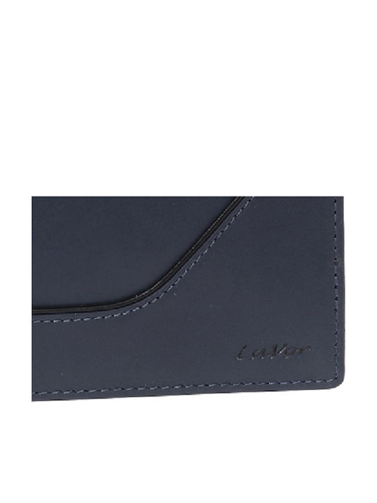 Leather Men's Wallet Classic with RFID Blue