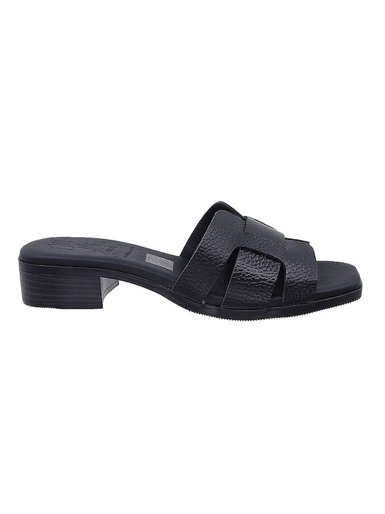 Oh My Sandals Leder Damen Sandalen Anatomisch in Schwarz Farbe