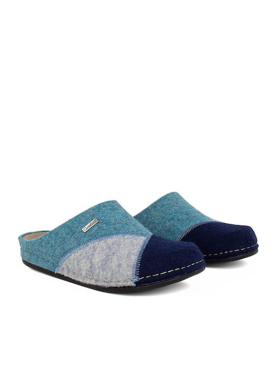 Anatomical Leather Women's Slippers Blue