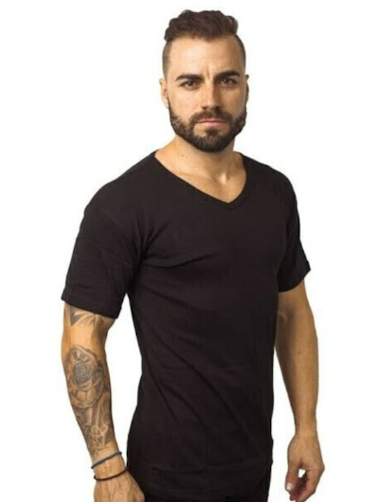 Men's Undershirt Short-sleeved in Black Color