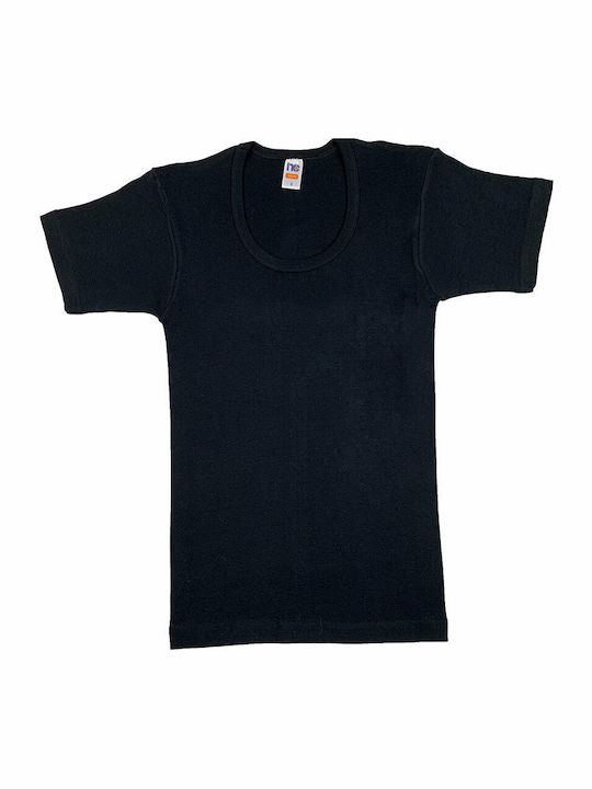 Men's Short Sleeve Undershirt in Black Color