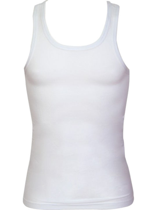 Minerva 90-10481 Men's Sleeveless Undershirt White