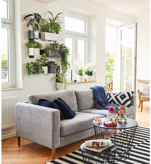 Lechuza Cube Glossy Αυτοποτιζόμενη Γλάστρα Πλαστική Λευκή 17x17x16εκ.
