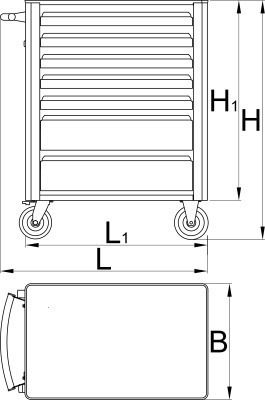 Unior Rollbar Metallisch Werkzeugkiste B80xT44xH92.3cm Eurovision 940EV4