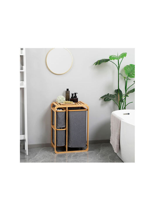 HomCom Wäschekorb Bamboo 50x32x69,7cm Braune