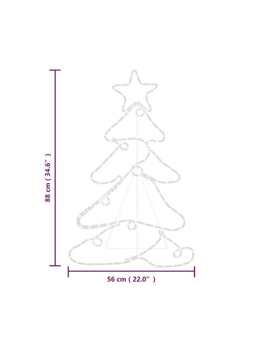 Beleuchtet Weihnachtsdekoration Baum Lichtschlauch 88cm Für den Außenbereich Elektrisch