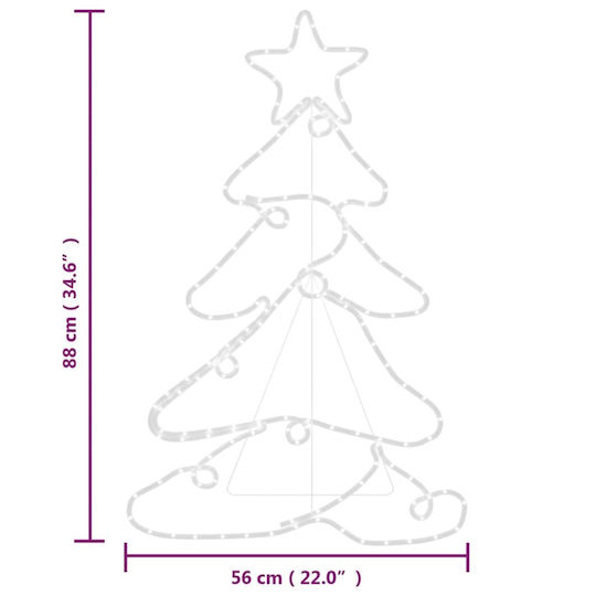 Christmas Decorative Illuminated Plastic Tree Light Tube 88cm IP44 Electric