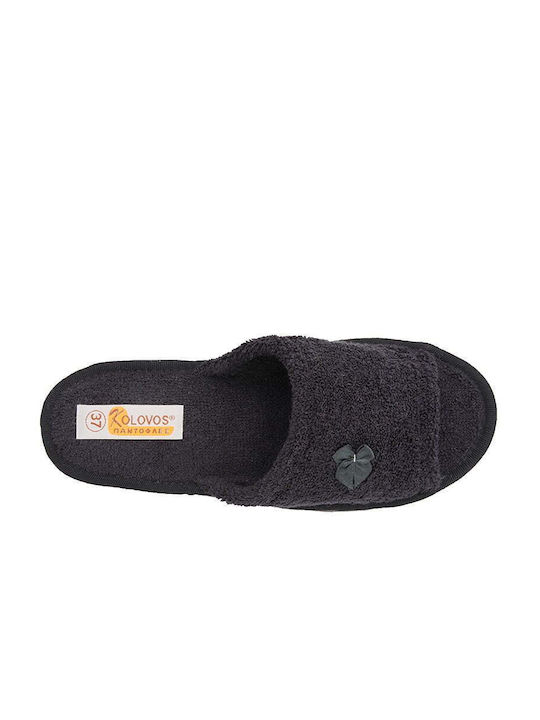 Kolovos Terry Women's Slipper In Black Colour