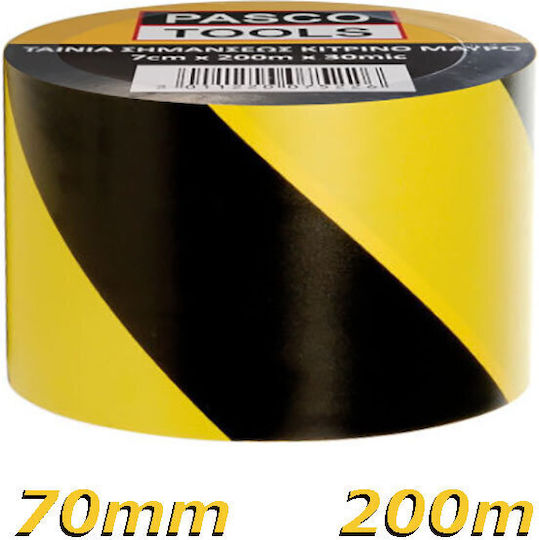 Pasco Pasco Tools Ταινία Σήμανσης σε Κίτρινο Χρώμα 200μ.x7εκ.