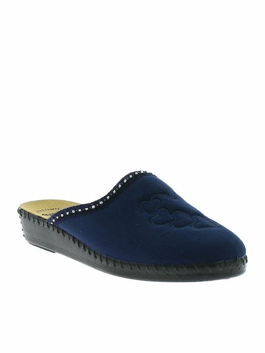 Antrin 30-260 Winter Damen Hausschuhe in Marineblau Farbe