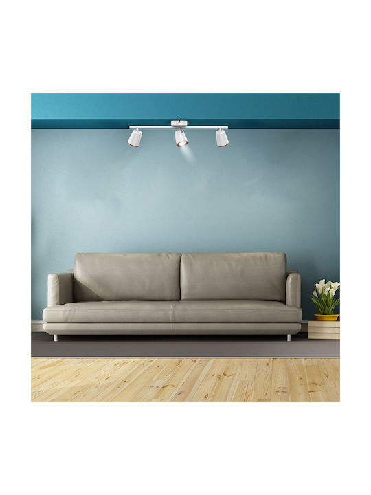 V-TAC VT-818 Τριπλό LED Θερμό Λευκό Σποτ σε Λευκό Χρώμα