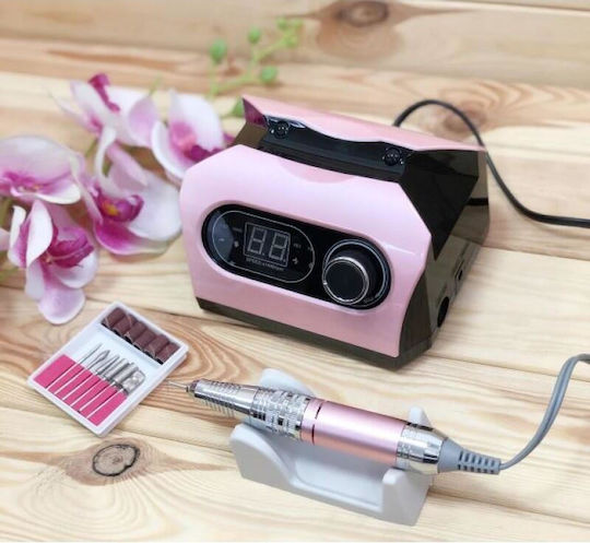 Mixcoco ZS-717 Τροχός Νυχιών Ρεύματος 65W Ροζ 35000 Στροφών με Πεντάλ