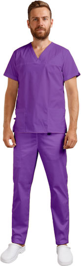 Be Unique Unisex Pantaloni medicali Violet din Bumbac și Poliester