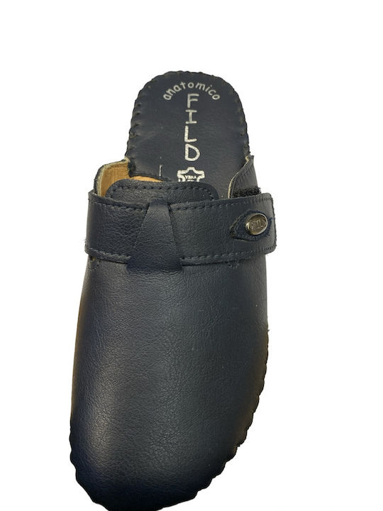 FIELD SPARTA-17 BLUE WOMEN'S LEATHER SLIPPER