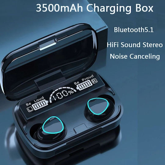 M10 In-ear Bluetooth Handsfree Earphones with Charging Case Black