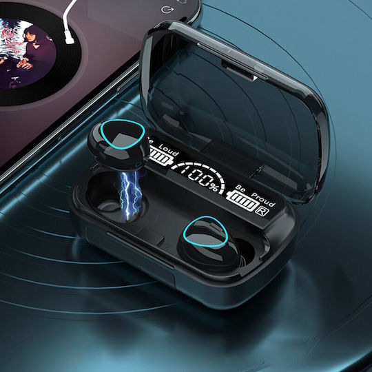 M10 In-ear Bluetooth Handsfree Earphones with Charging Case Black