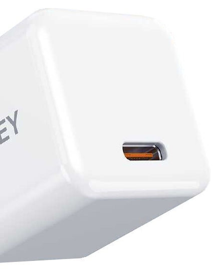 Aukey Φορτιστής Χωρίς Καλώδιο με Θύρα USB-C 20W Power Delivery Λευκός (PA-F5)