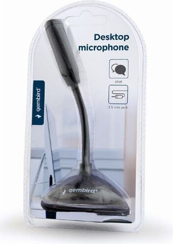 Gembird MIC-D-02 Mikrofon 3,5mm Desktop, Schwanenhals für Gesang