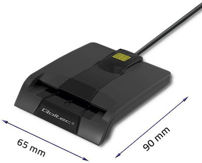 Qoltec Intelligent Smart ID Chip Kartenleser USB 3.2 Typ-C für Chipkarte