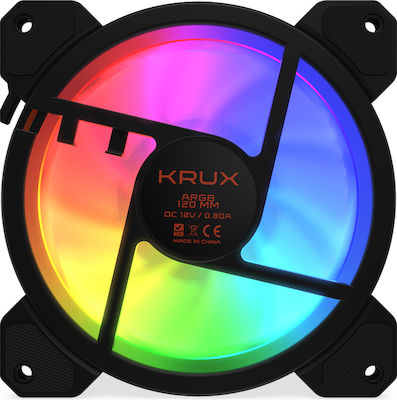 Krux Lunar 120 3-Pin ARGB Lighting Case Fan 3-pack