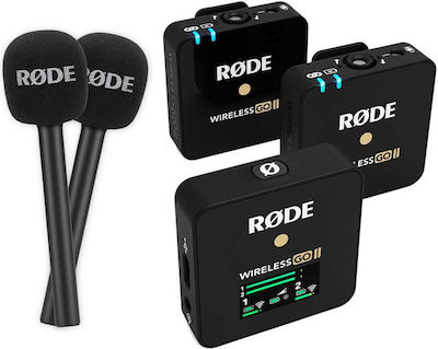 Rode Wireless Condenser (Small Diaphragm) Microphone Wireless GO II Single Bundle Lapel Journalistic with Microphone Handle Interview Go