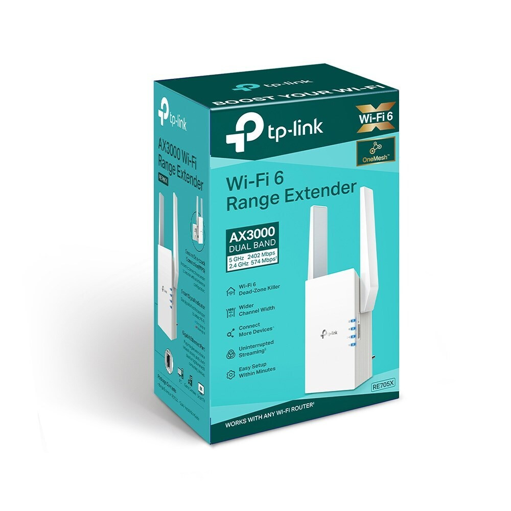 TP LINK RE705X V1 WiFi Extender Dual Band 2 4 5GHz 3000Mbps 