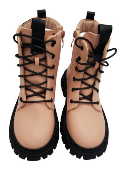 Kids Boots with Laces Pink