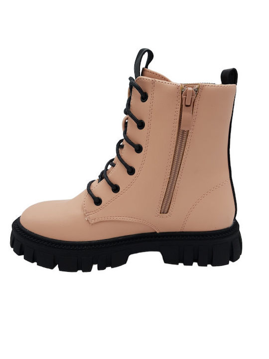Kids Boots with Laces Pink